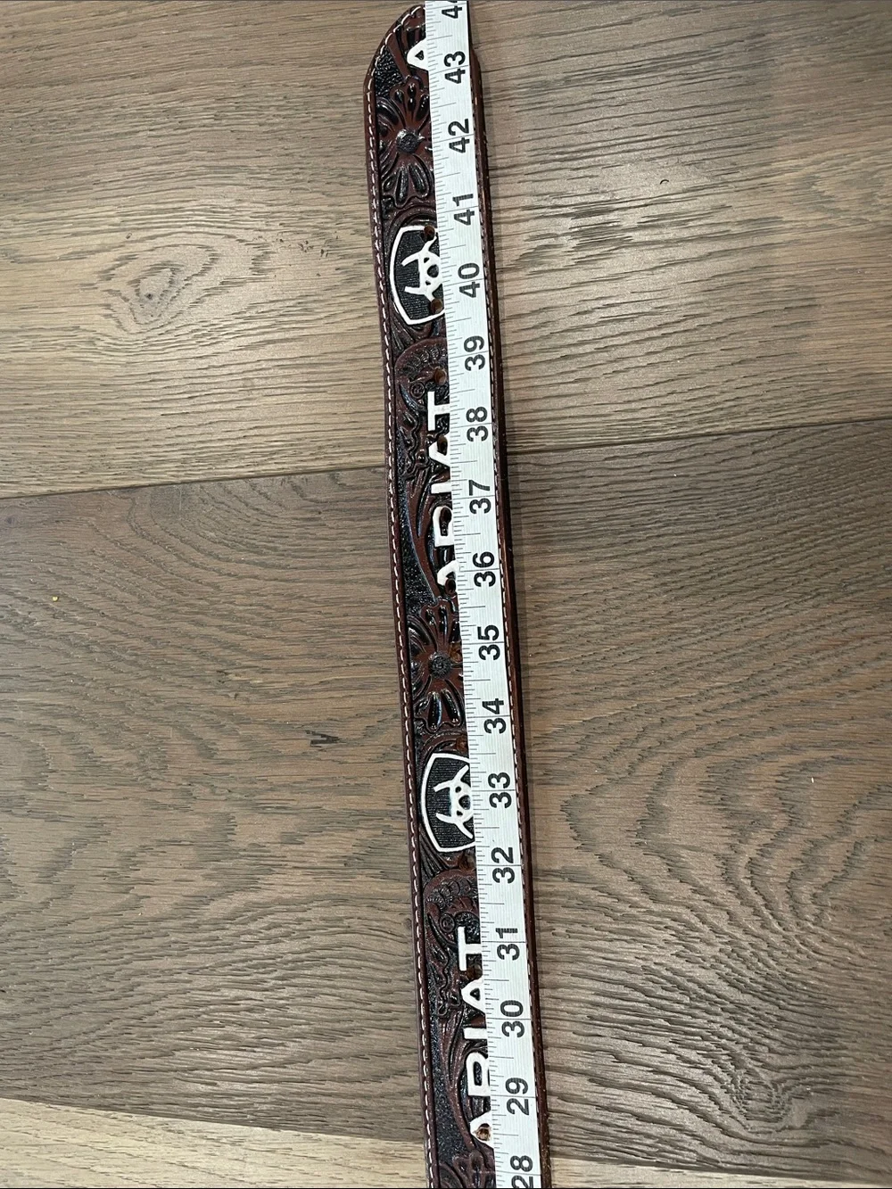 Ariat Western Belt Features Embossed Leather With Large ARIAT Logo